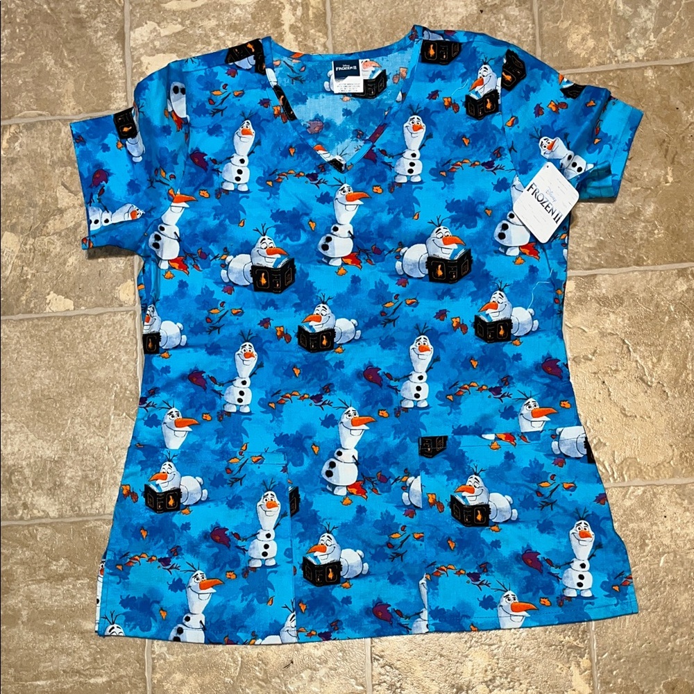 **Last chance!** NWT Disney Frozen II Olaf Blue Scrub Top